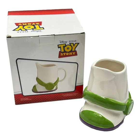 Toy Story Buzz Lightyear Boot Mug 24 oz White Green Ceramic New Disney - Picture 7 of 9
